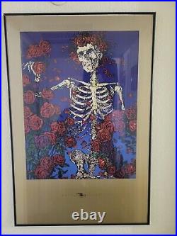 Framed Grateful Dead Skeleton and Roses/Bertha Poster Stanley Mouse Collectible