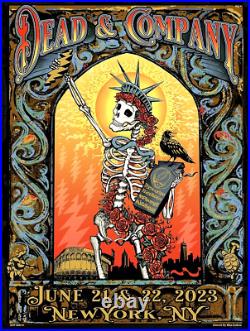 GOLD FOIL Dead and Company Citi Field New York NYC 2023 AP Poster ARTIST SIGNED