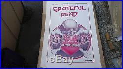 Grateful Dead 1981 French Subway Poster Paris Hippodrome Oct 17 Vg Tear Folded