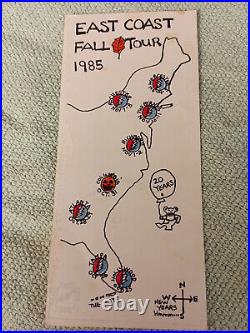 GRATEFUL DEAD 1985 EAST COAST FALL TOUR POSTCARD ORIGINAL 4 x 9 AUCTION RARE