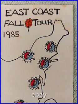 GRATEFUL DEAD 1985 EAST COAST FALL TOUR POSTCARD ORIGINAL 4 x 9 AUCTION RARE