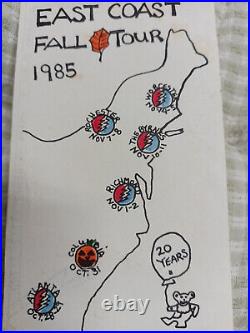 GRATEFUL DEAD 1985 EAST COAST FALL TOUR POSTCARD ORIGINAL 4 x 9 AUCTION RARE