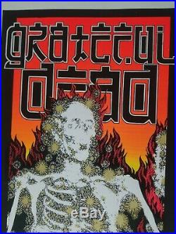 GRATEFUL DEAD 1995 tour flaming skeleton silkscreen artist Kelly. Gdm/artrock