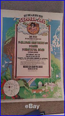 Grateful Dead Allman Brothers The Band Watkins Glen First Printin Concert Poster
