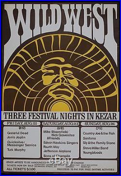 GRATEFUL DEAD (AOR 2.233) 1969 Wild West Kezer Stadium Poster Canceled Concert