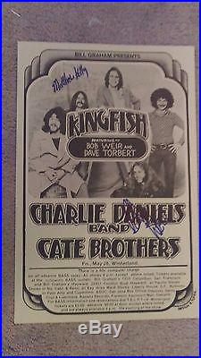 Grateful Dead Bob Weir Kingfish Autographed Kelly 1976 Concert Poster