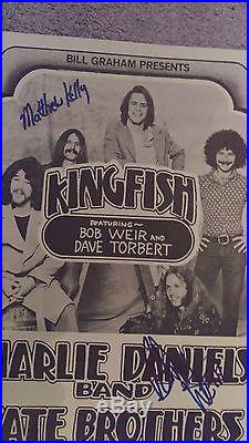Grateful Dead Bob Weir Kingfish Autographed Kelly 1976 Concert Poster