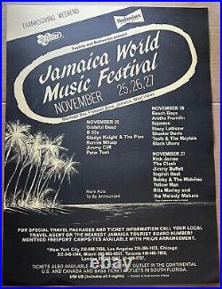 GRATEFUL DEAD CLASH POSTER 1982 Jamaica ORIGINAL WORLD MUSIC FESTIVAL RARE