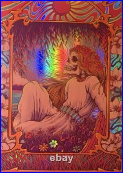 GRATEFUL DEAD FOIL Poster SUGAR MAGNOLIA Signed Zazz Kennedy Hand Doodled S/N