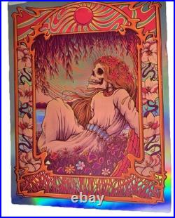 GRATEFUL DEAD FOIL Poster SUGAR MAGNOLIA Signed Zazz Kennedy Hand Doodled S/N
