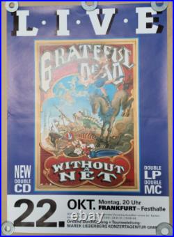 GRATEFUL DEAD ORIGINAL Without A Net German Tour Promo Poster 1990 33 x G2U