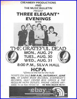GRATEFUL DEAD Original Concert Handbill Flyer Silva Hall Eugene, OR 1983