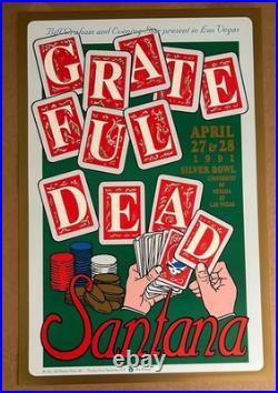 GRATEFUL DEAD POSTER 1991 SANTANA Double SIDED LAS VEGAS GRAHAM Vintage 1st