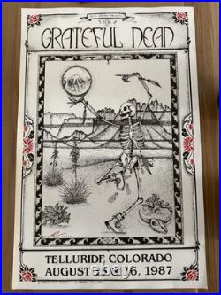 GRATEFUL DEAD Poster Telluride Colorado 1987 Jack Rajca SIGNED Concert Print Art