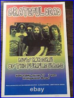 GRATEFUL DEAD Rare 2nd Press Original Concert Poster, New Riders Purple Sage