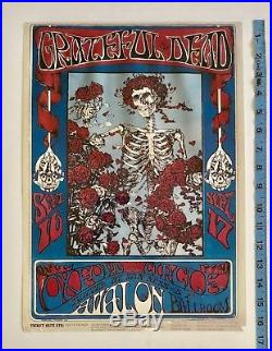 GRATEFUL DEAD Skeleton & Roses FD 26 Poster Family Dog 1966 No Reserve
