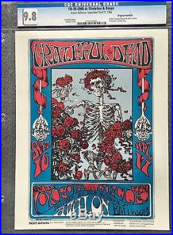 GRATEFUL DEAD Skeleton and Roses Original Poster Handbill CGC 9.8 FD-26-OHB-A