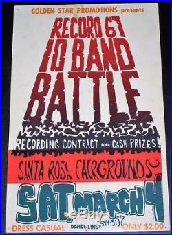 Garage Rock Battle of the Bands Concert Poster 1967 Boxing Style Santa Rosa CA