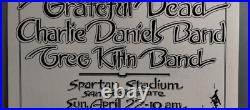 GratefuL Dead CharLie DanieLS Greg Kihn BiLL Graham Spartan Stadium 1979 PoSter