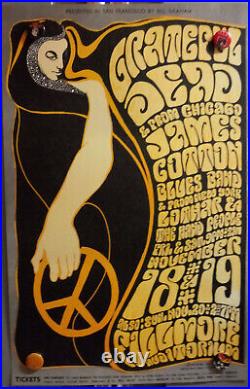 GratefuL Dead JameS CoTTon BG38-3 BiLL Graham FiLLmore PoSter