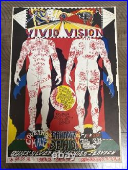 Grateful Dead 1966 Vivid Vision concert Poster bg fd aor 3.14 Quicksilver