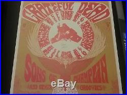 Grateful Dead 1967 Straight Theater Poster Dance Nmint Small Tear Rare Vtg Htf