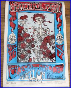 Grateful Dead 1977 Avalon Ballroom San Francisco Kelley/Mouse poster distress