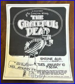 Grateful Dead 1977 Shrine Aud Randy Tuten Original 18x21 Vintage Rare Poster