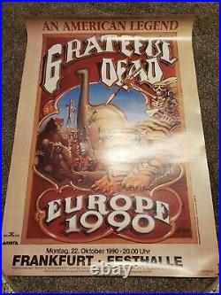 Grateful Dead 1990 Frankfurt Germany Europe Poster by Rick Griffin not BG FD