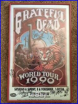 Grateful Dead 1990 World Tour Signed Poster