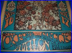 Grateful Dead #26 Poster 1966 Skeleton & Roses 3rd Print Signed Kelley & Mouse