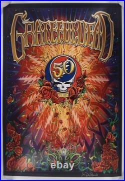 Grateful Dead 50th Anniversary Poster Mike DuBois Signed Skull 13x18.5 GD50