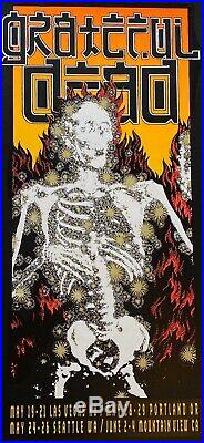 Grateful Dead Alton Kelly Flaming Skelton 1995 Silkscreen Signed Very Fine