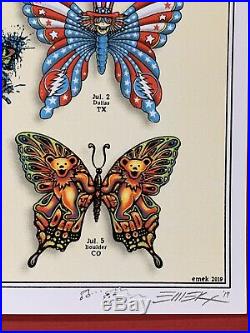 Grateful Dead And & Company Summer Tour Poster Emek Butterflies Vip 2019 Print