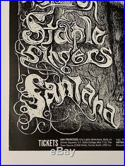 Grateful Dead And Santana Original 1968 Concert Poster Fillmore West