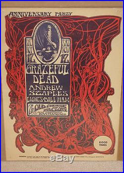 Grateful Dead Anniversary Party Old Cheese Factory Mouse Fillmore Fd Era Poster