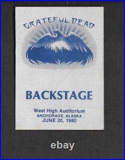 Grateful Dead Back Stage Pass ANCHORAGE ALASKA 6-20-80 VERY RARE SummerSolstice