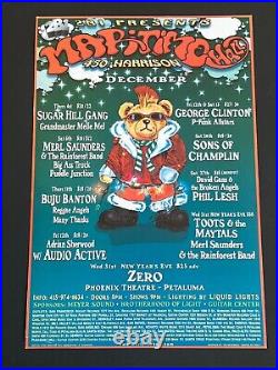 Grateful Dead Bear Santa Clause Phil Lesh Original Christmas Time Concert Poster