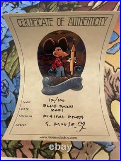 Grateful Dead. Blue Dawn Bertha. 12/100. COA. 2021. Stanley Mouse. 18x24