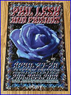 Grateful Dead Blue Rose Original Poster Tribute Phil Lesh And Friends Signed #'d