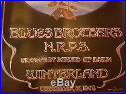 Grateful Dead Blue Rose Poster Winterland December 1978 Blues Bros & N. R. P. S