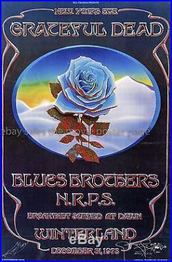 Grateful Dead Blues Brothers Winterland 1978 Signed Concert Poster