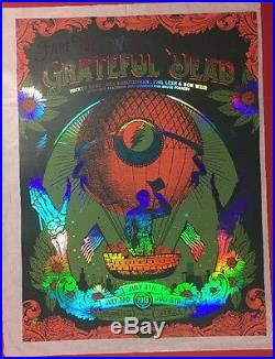 Grateful Dead Chicago Poster Gd50 Status Serigraph Print Foil Variant Green Red