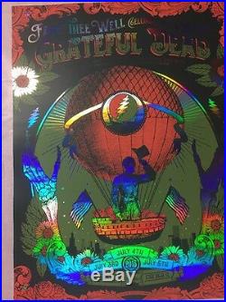 Grateful Dead Chicago Poster Gd50 Status Serigraph Print Foil Variant Green Red