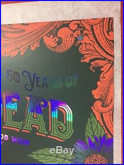 Grateful Dead Chicago Poster Gd50 Status Serigraph Print Foil Variant Green Red