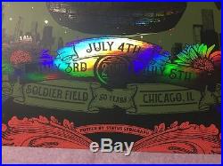 Grateful Dead Chicago Poster Gd50 Status Serigraph Print Foil Variant Green Red