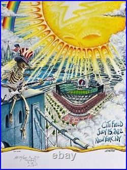 Grateful Dead & Co Poster Citi Field 2022 Uncut Aj Masthay /60 Signed Doodle