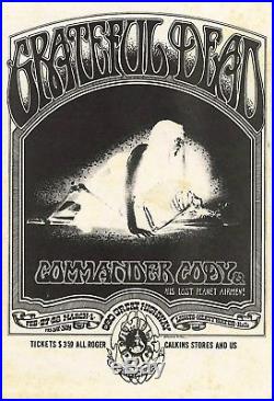 Grateful Dead Commander Cody Original 1970 Concert Poster Handbill