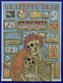Grateful Dead & Company Emek poster Chicago Fare Thee Well VIP Screenprint GD50