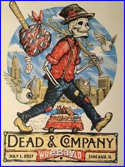 Grateful Dead & Company Wrigley Chicago 7/1/2017 SIGNED NUMBERED POSTER 251/850